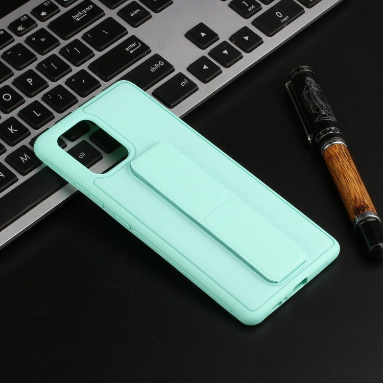 For Galaxy A91 Shockproof Solid Color TPU Case with Wristband