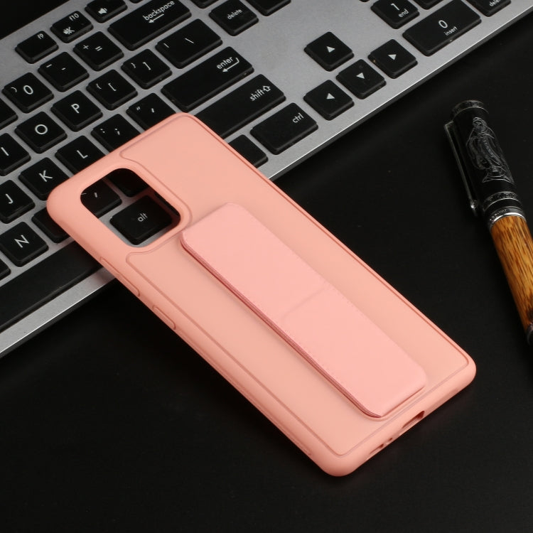 For Galaxy A91 Shockproof Solid Color TPU Case with Wristband