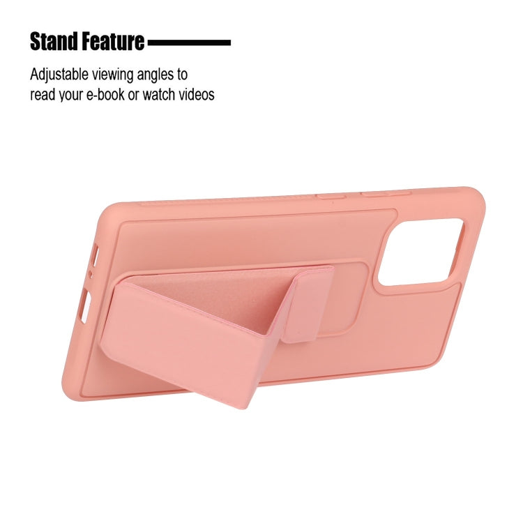 For Galaxy A91 Shockproof Solid Color TPU Case with Wristband
