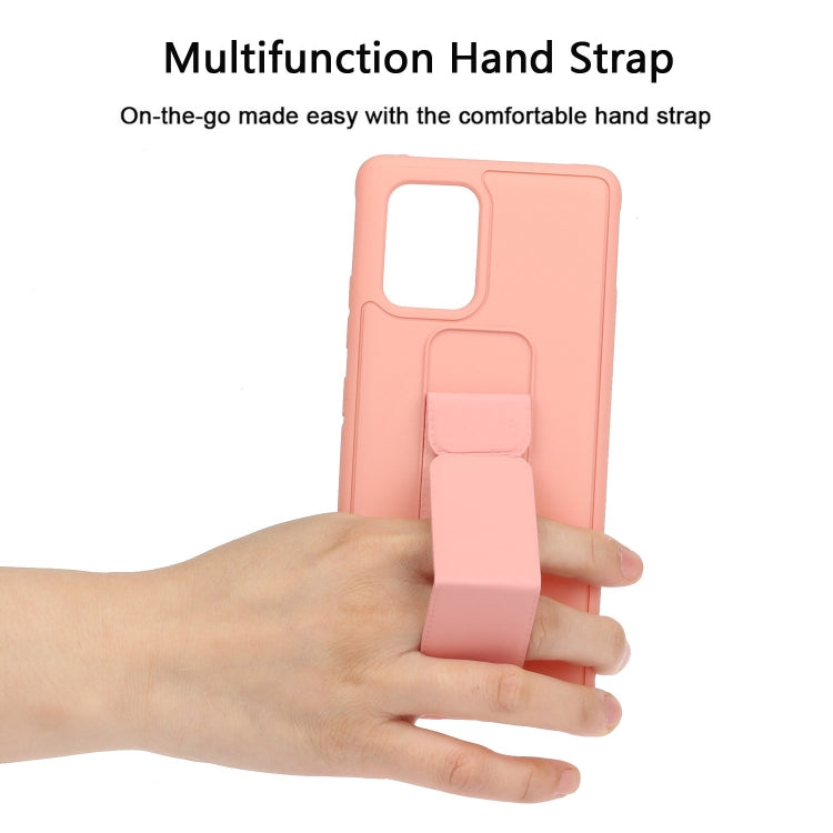 For Galaxy A91 Shockproof Solid Color TPU Case with Wristband