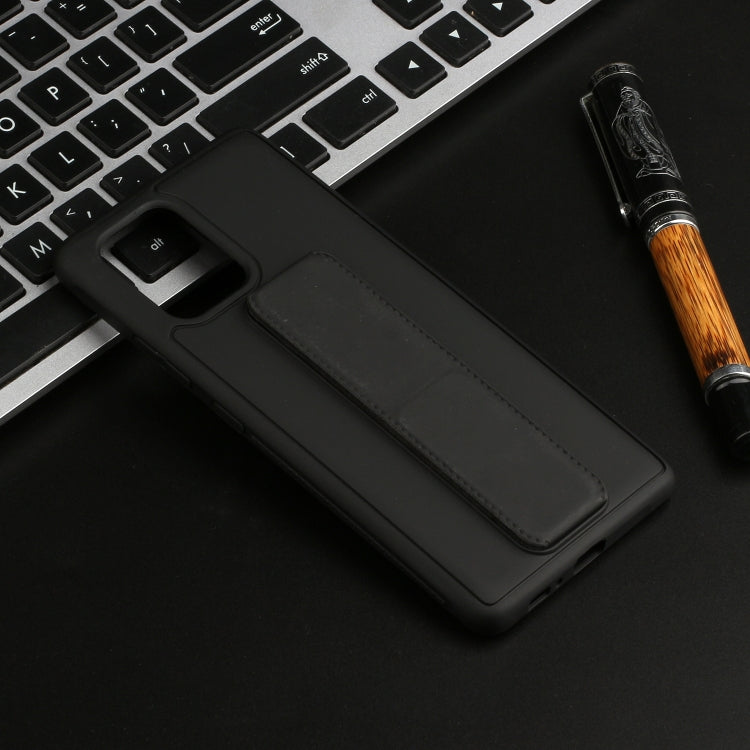 For Galaxy A91 Shockproof Solid Color TPU Case with Wristband