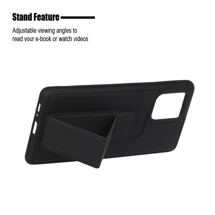 For Galaxy A91 Shockproof Solid Color TPU Case with Wristband