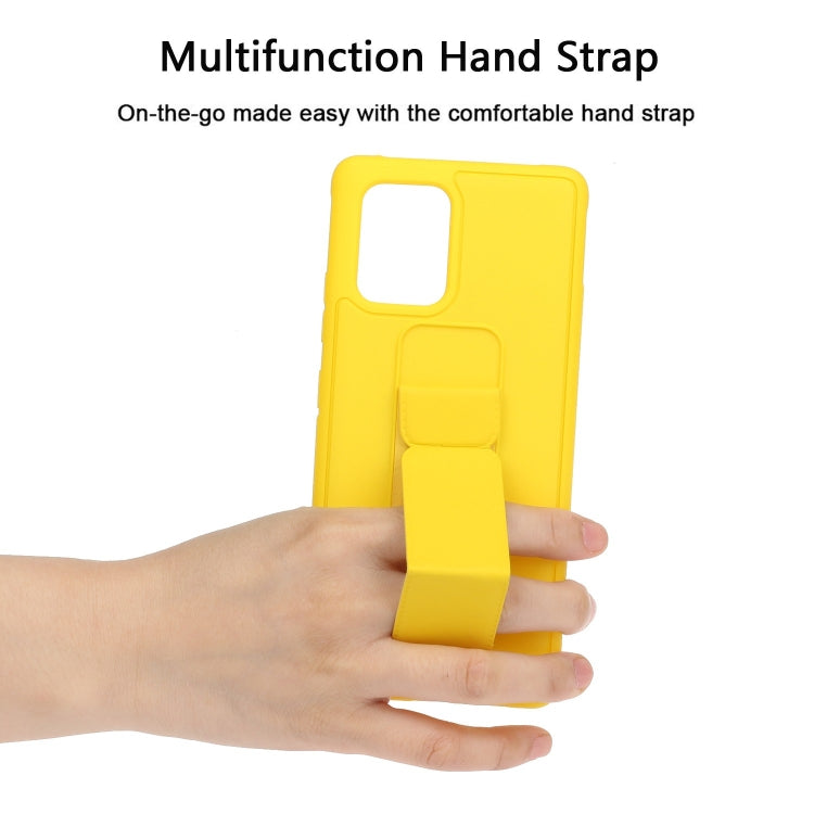 For Galaxy A91 Shockproof Solid Color TPU Case with Wristband