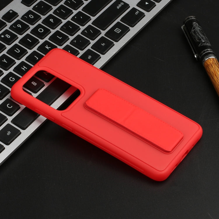 For Galaxy S20 Ultra Shockproof Solid Color TPU Case with Wristband