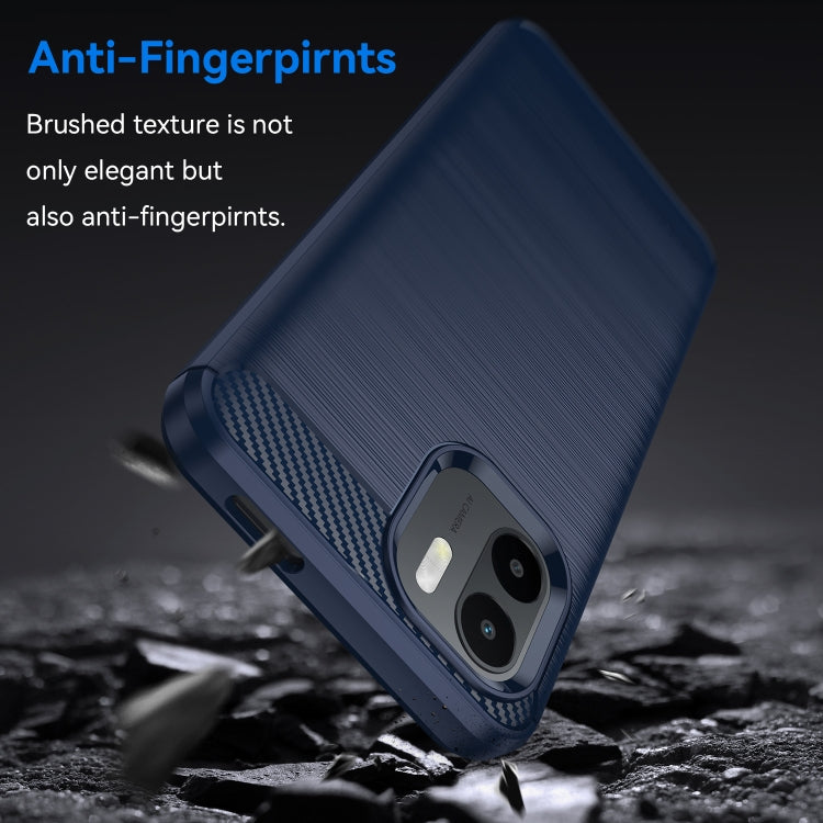 For Xiaomi Redmi A1 Brushed Texture Carbon Fiber TPU Phone Case