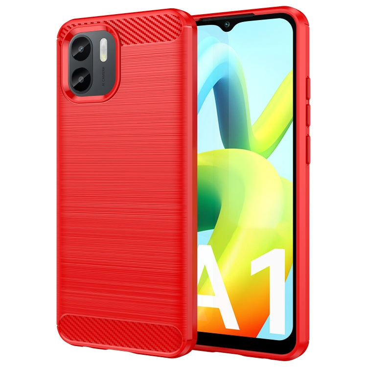 For Xiaomi Redmi A1 Brushed Texture Carbon Fiber TPU Phone Case