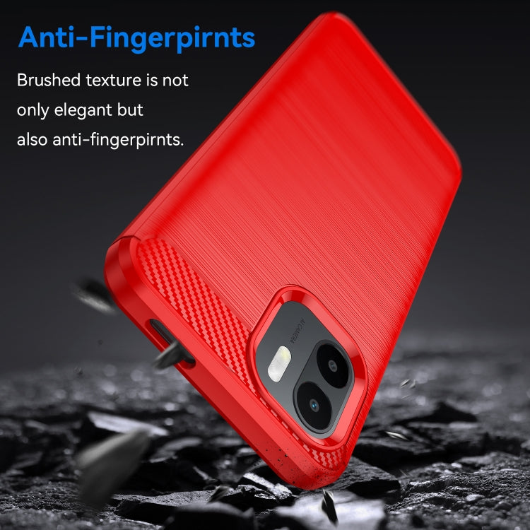 For Xiaomi Redmi A1 Brushed Texture Carbon Fiber TPU Phone Case