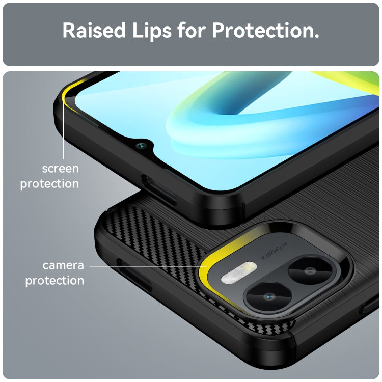 For Xiaomi Redmi A1 Brushed Texture Carbon Fiber TPU Phone Case