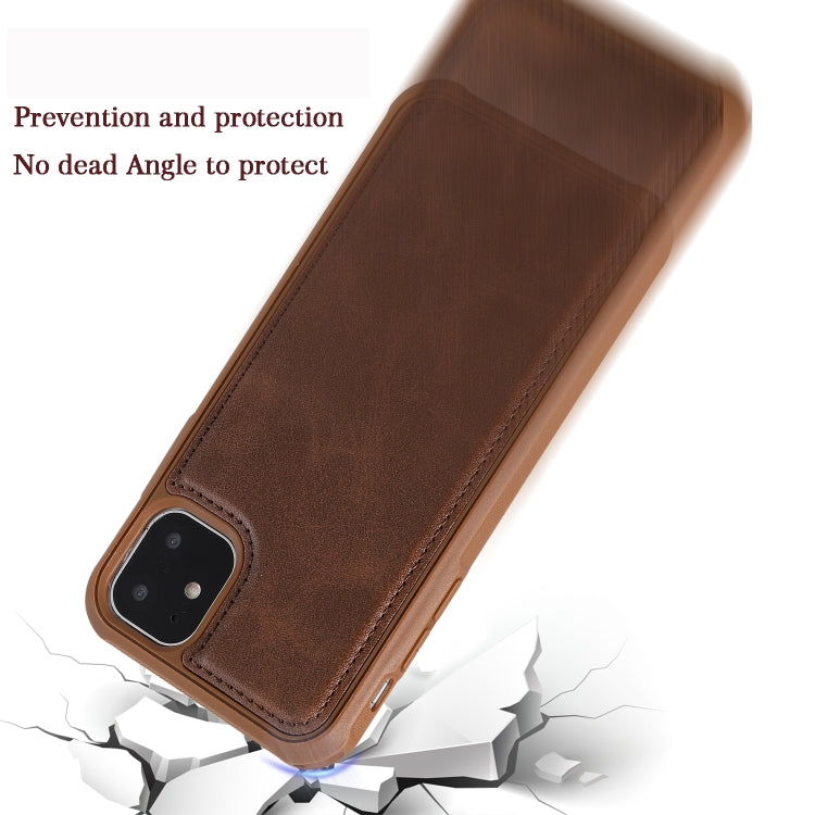 For iPhone 11 Magnetic Shockproof PC + TPU + PU Leather Protective Case