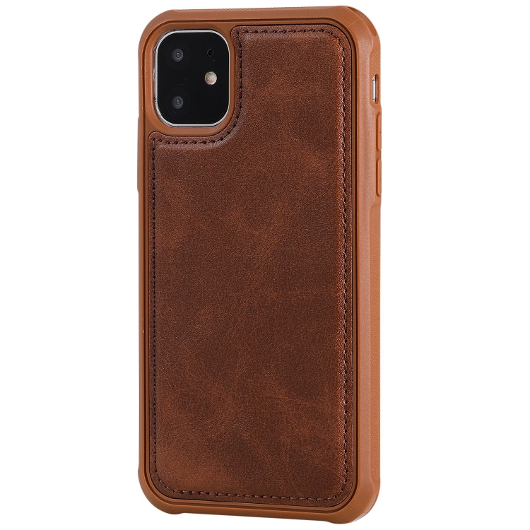 For iPhone 11 Magnetic Shockproof PC + TPU + PU Leather Protective Case