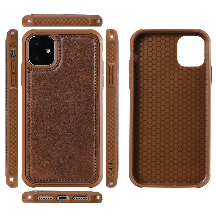 For iPhone 11 Magnetic Shockproof PC + TPU + PU Leather Protective Case