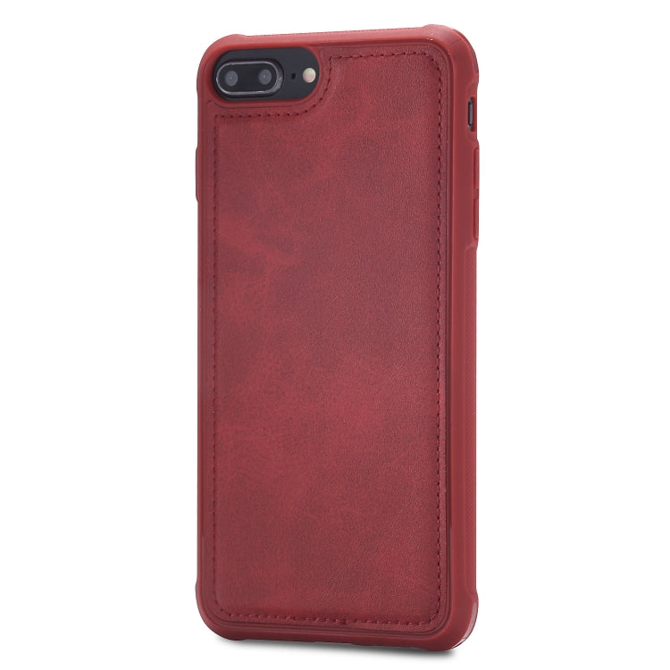 For iPhone 7 Plus / 8 Plus Magnetic Shockproof PC + TPU + PU Leather Protective Case