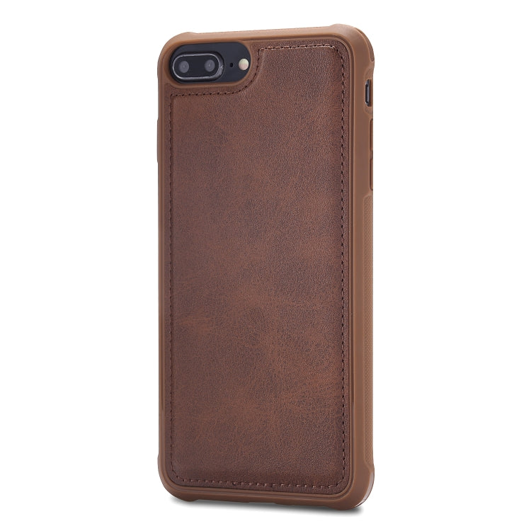 For iPhone 7 Plus / 8 Plus Magnetic Shockproof PC + TPU + PU Leather Protective Case