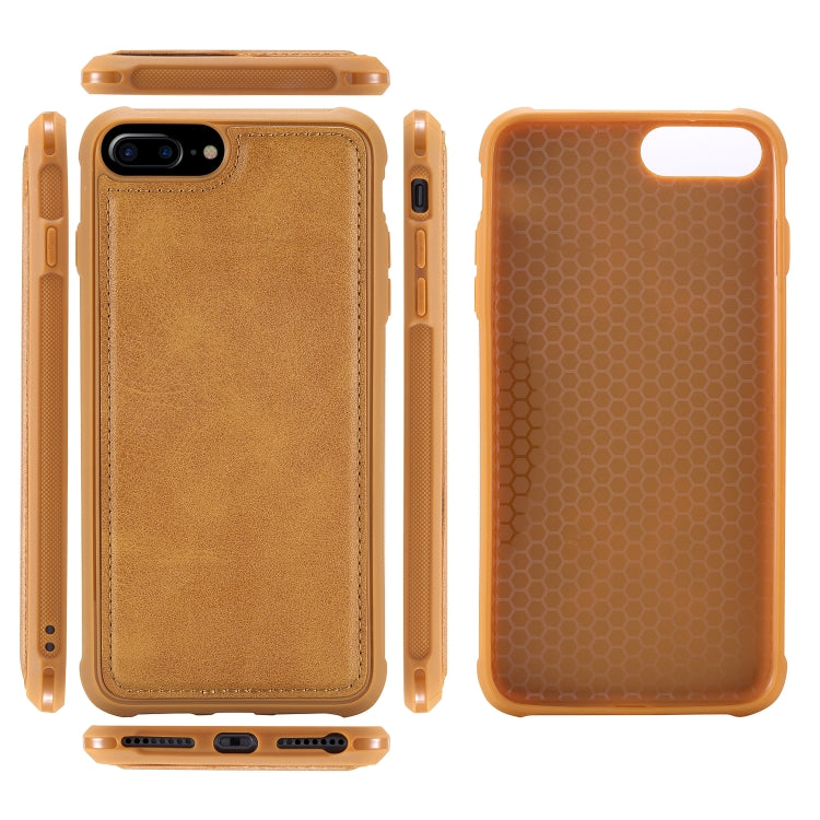 For iPhone 7 Plus / 8 Plus Magnetic Shockproof PC + TPU + PU Leather Protective Case