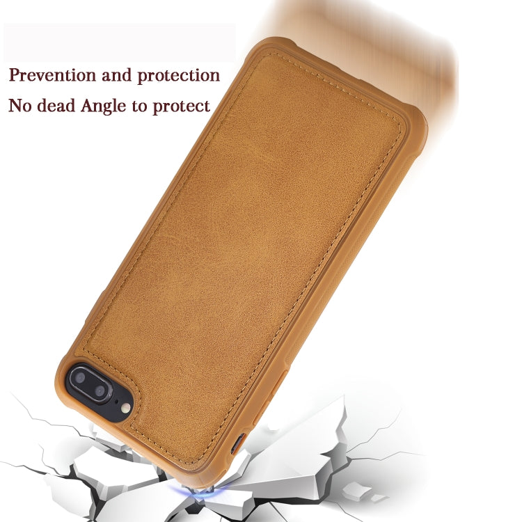 For iPhone 7 Plus / 8 Plus Magnetic Shockproof PC + TPU + PU Leather Protective Case