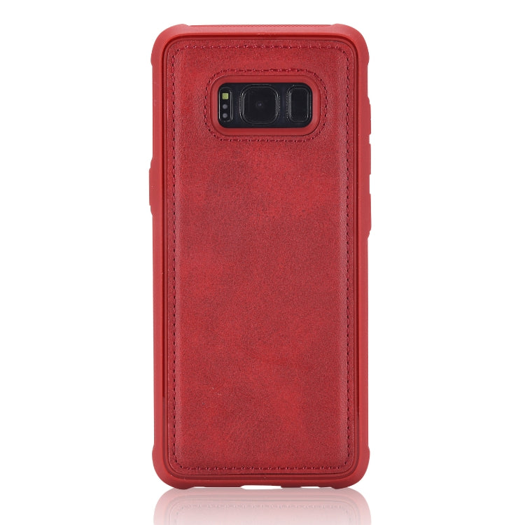 For Galaxy S8+ Magnetic Shockproof PC + TPU + PU Leather Protective Case