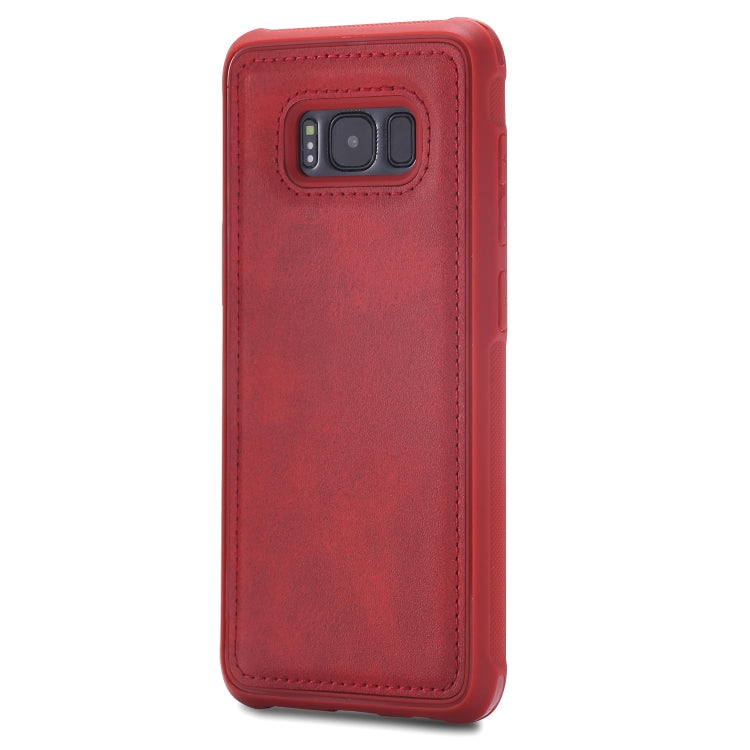 For Galaxy S8+ Magnetic Shockproof PC + TPU + PU Leather Protective Case