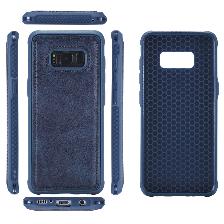 For Galaxy S8+ Magnetic Shockproof PC + TPU + PU Leather Protective Case