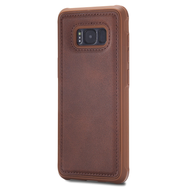 For Galaxy S8+ Magnetic Shockproof PC + TPU + PU Leather Protective Case