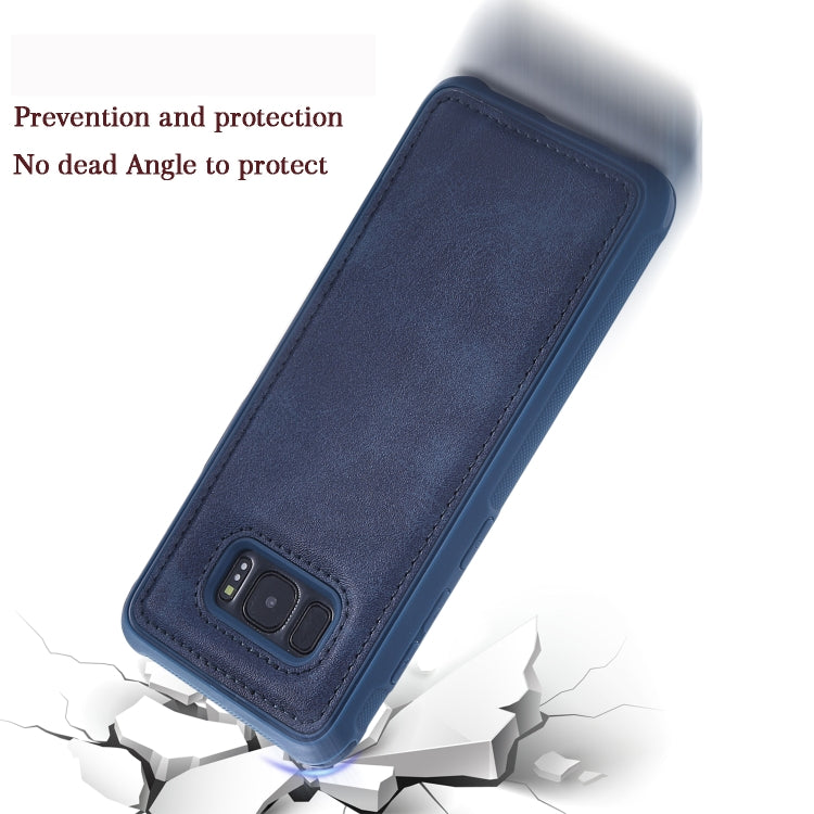 For Galaxy S8+ Magnetic Shockproof PC + TPU + PU Leather Protective Case