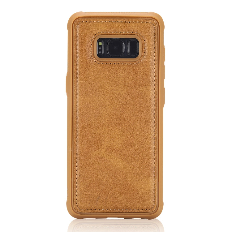 For Galaxy S8+ Magnetic Shockproof PC + TPU + PU Leather Protective Case