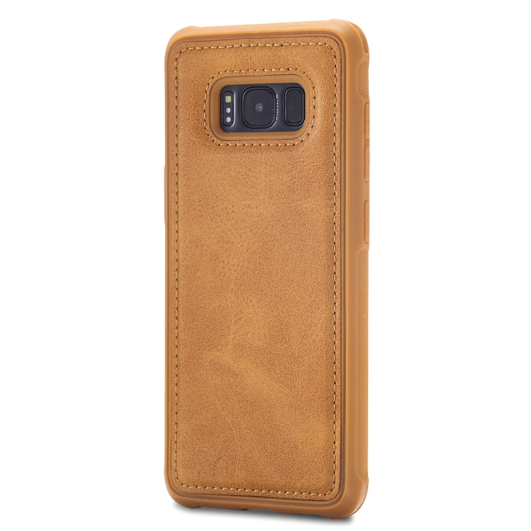 For Galaxy S8+ Magnetic Shockproof PC + TPU + PU Leather Protective Case