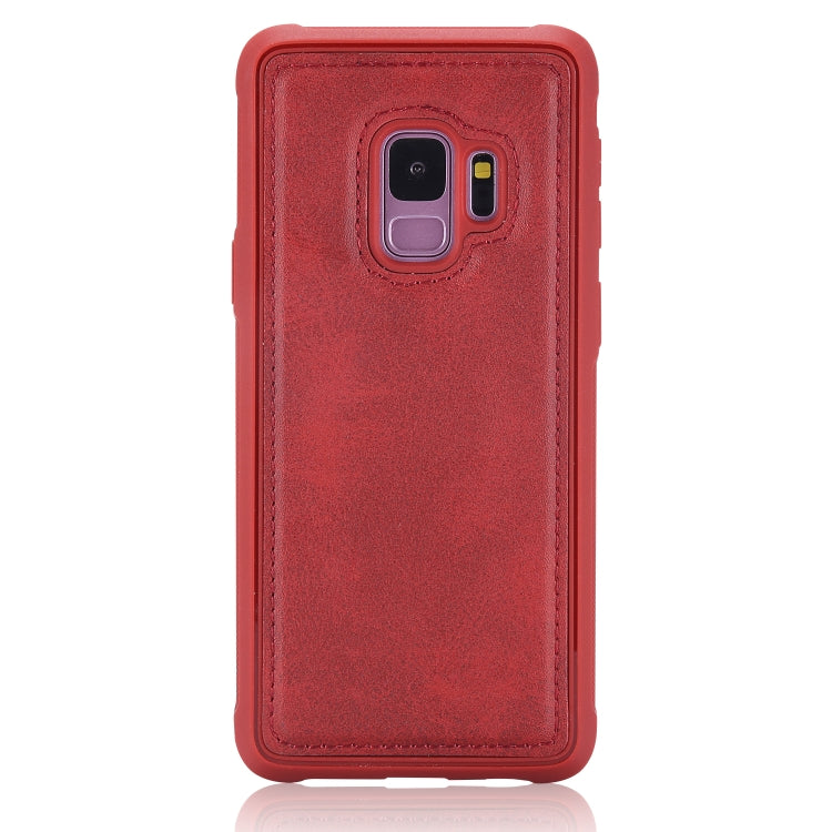 For Galaxy S9 Magnetic Shockproof PC + TPU + PU Leather Protective Case