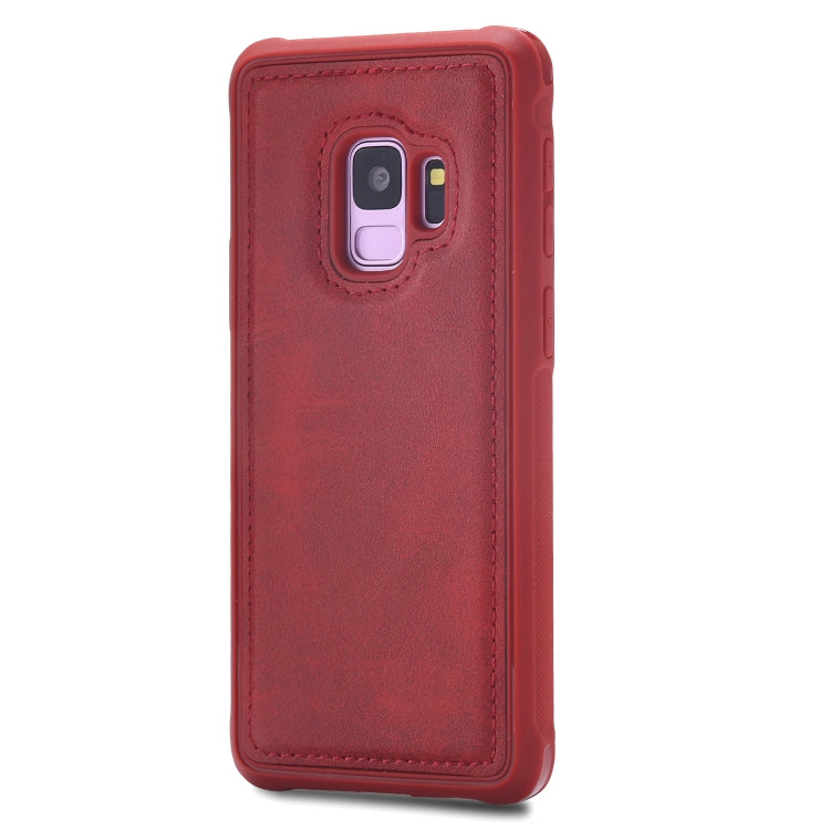 For Galaxy S9 Magnetic Shockproof PC + TPU + PU Leather Protective Case