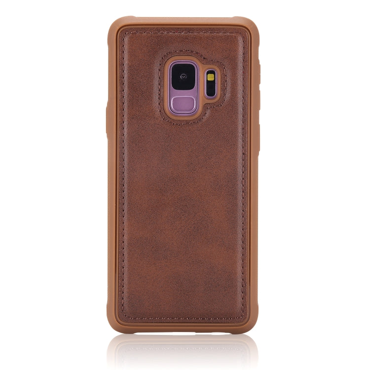 For Galaxy S9 Magnetic Shockproof PC + TPU + PU Leather Protective Case