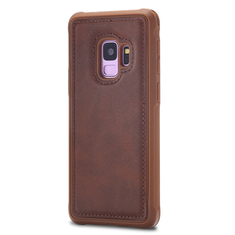 For Galaxy S9 Magnetic Shockproof PC + TPU + PU Leather Protective Case