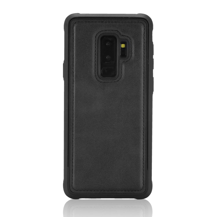 For Galaxy S9+ Magnetic Shockproof PC + TPU + PU Leather Protective Case