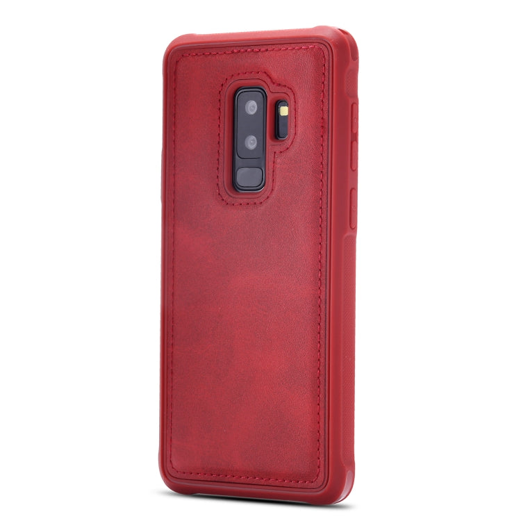For Galaxy S9+ Magnetic Shockproof PC + TPU + PU Leather Protective Case