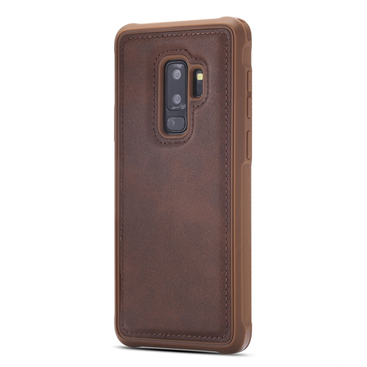 For Galaxy S9+ Magnetic Shockproof PC + TPU + PU Leather Protective Case