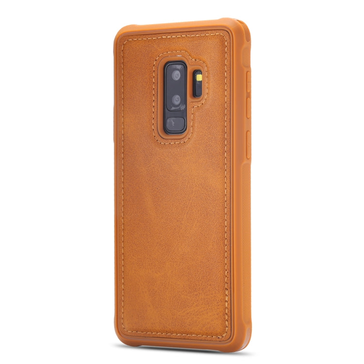 For Galaxy S9+ Magnetic Shockproof PC + TPU + PU Leather Protective Case