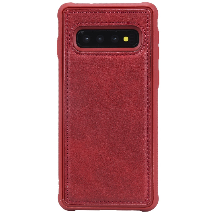 For Galaxy S10 Magnetic Shockproof PC + TPU + PU Leather Protective Case