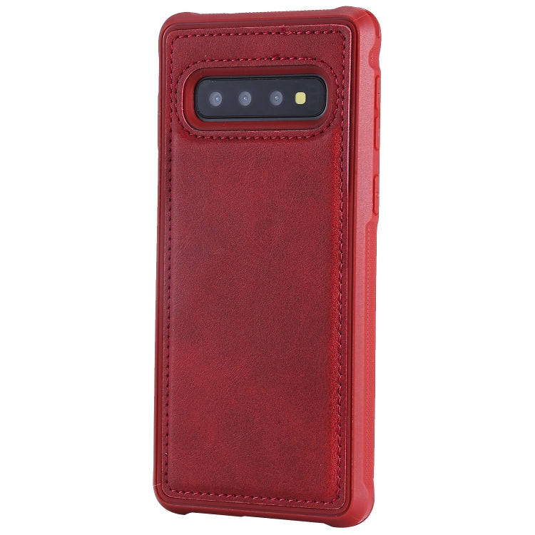 For Galaxy S10 Magnetic Shockproof PC + TPU + PU Leather Protective Case