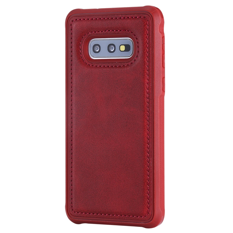 For Galaxy S10e Magnetic Shockproof PC + TPU + PU Leather Protective Case