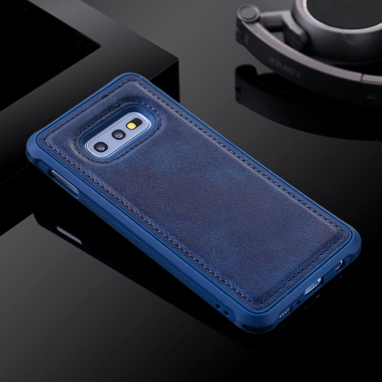 For Galaxy S10e Magnetic Shockproof PC + TPU + PU Leather Protective Case