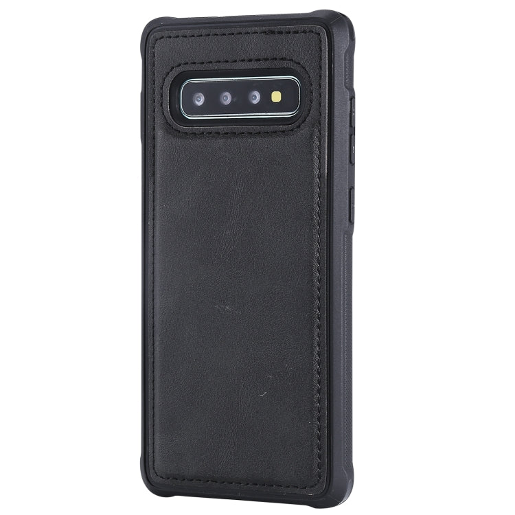 For Galaxy S10+ Magnetic Shockproof PC + TPU + PU Leather Protective Case