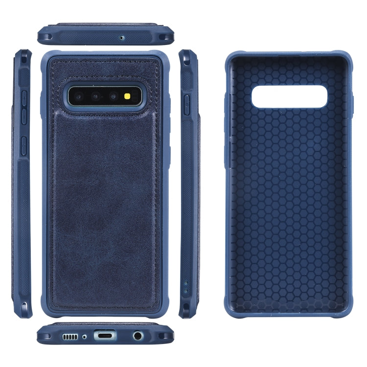 For Galaxy S10+ Magnetic Shockproof PC + TPU + PU Leather Protective Case