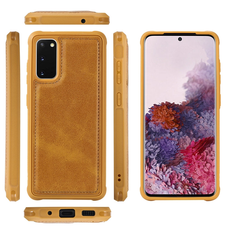 For Galaxy S20 Magnetic Shockproof PC + TPU + PU Leather Protective Case