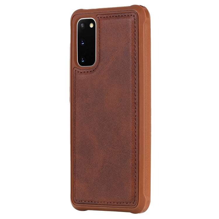 For Galaxy S20 Magnetic Shockproof PC + TPU + PU Leather Protective Case