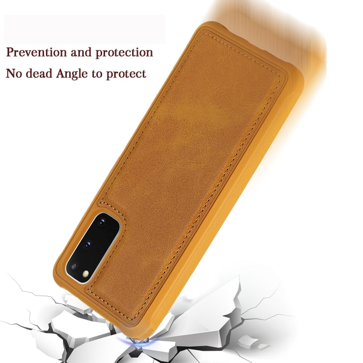 For Galaxy S20 Magnetic Shockproof PC + TPU + PU Leather Protective Case