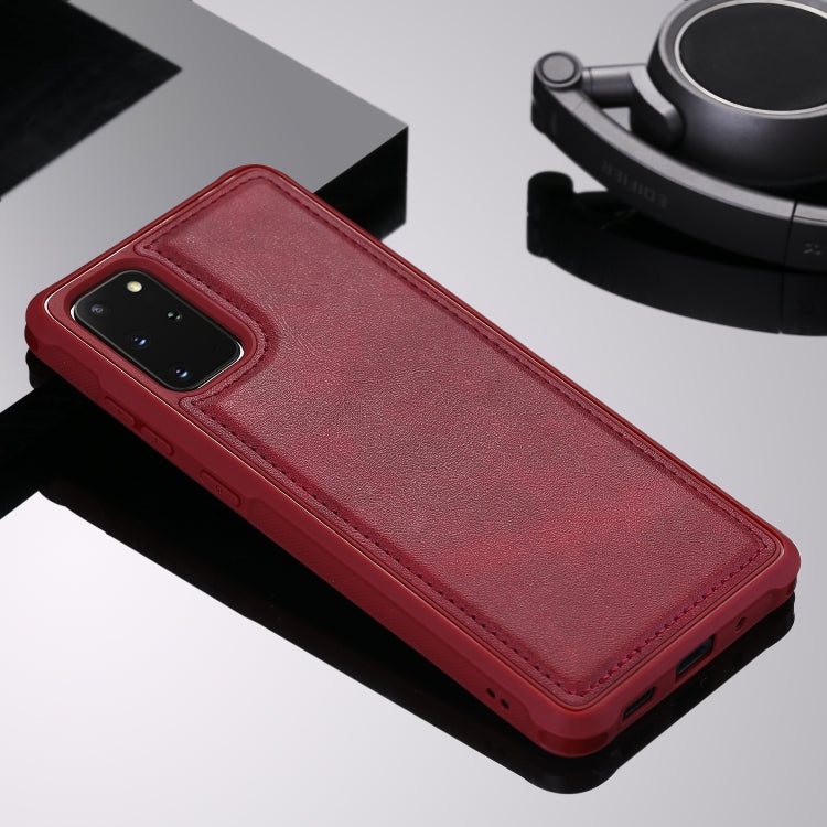 For Galaxy S20+ Magnetic Shockproof PC + TPU + PU Leather Protective Case