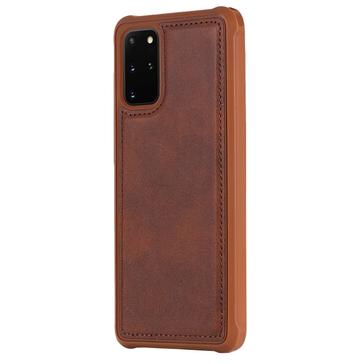 For Galaxy S20+ Magnetic Shockproof PC + TPU + PU Leather Protective Case
