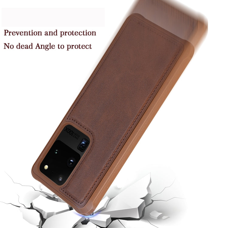 For Galaxy S20 Ultra Magnetic Shockproof PC + TPU + PU Leather Protective Case