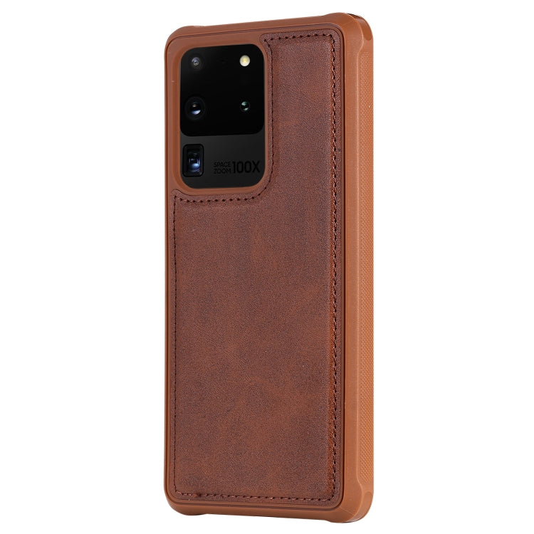 For Galaxy S20 Ultra Magnetic Shockproof PC + TPU + PU Leather Protective Case