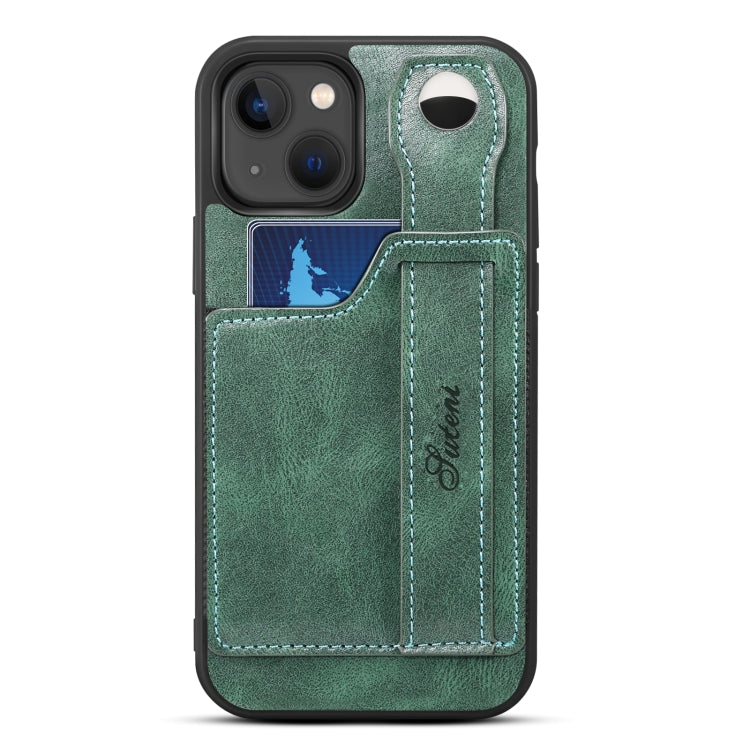 For iPhone 14 Suteni 215 Wrist Strap PU Phone Case