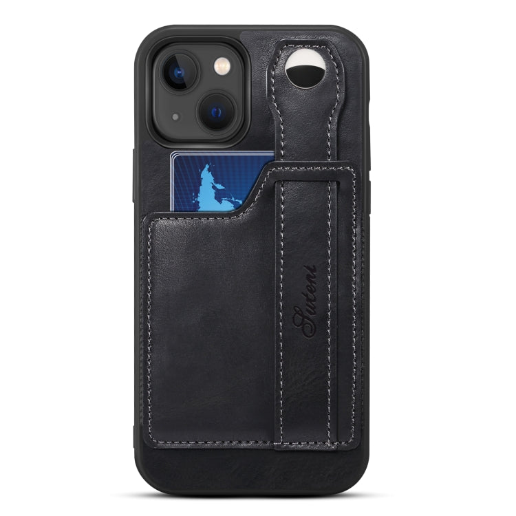 For iPhone 14 Suteni 215 Wrist Strap PU Phone Case