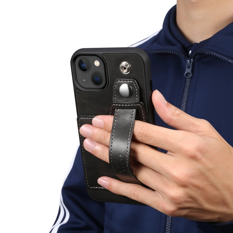 For iPhone 14 Suteni 215 Wrist Strap PU Phone Case